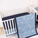 CaSaJa Baby 3-Piece Crib Bedding Set for Boys Girls, Including Soft Quilted Comforter(Blanket), Fitted Crib Sheet and Skirt, Soft Nursery Bedding Set Made of Silky Comfy Materials, Good Luck Puppy by TinyTreasures Baby Boutique