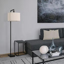 Globe Electric 61000052 60" Floor Lamp, Matte Black, Square White Fabric Shade, On/Off Rotary Switch on Socket, Square Rod, Reading Lamp, Home Office Accessories, Home Décor, Home Improvement by CozyNest Decor