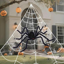 16.4 X 15.8Ft Giant Spider Web Halloween Decorations with 250 LED Lights, Halloween Spider Web Outdoor with 5Ft Large Spider, 3.53 Oz Stretch Web and 20 Small Spiders for Yard House Party Decoration by CozyNest Decor