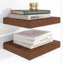 Heimlove 12 Inch Deep Floating Shelves, 12 x 12 inches Long Wall Shelf, Large Extra Display Shelf & Storage Shelf, Rustic Wood Wall Shelves for Fireplace Mantel, Walnut - 2Pack by CozyNest Decor