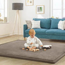Baby Play Mat for Floor Tummy Time Mat Nursery Rug Muscle Area Rug PlayroomTatami 79"x138" Memory Foam 1.3" Thick Crawling For Babies,Toddlers, Infants, Kids,Floor(Brown) by CozyNest Decor