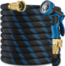 50ft Garden Hose - Water Hoses w/10 Function Spray Nozzle, 2025 New Superior Strength Flexible Hose, 3/4" Brass Connectors- Leakproof Lightweight Water Pipe for Gardening(Blue Black) by GreenHaven Gardens