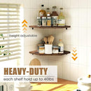 Corner Shelf Wall Mount, Floating Corner Shelves, Set of 4 Corner Wall Shelf Organizer, Rustic Wood Wall Storage Display Shelves for Living Room Bedroom Bathroom Kitchen, Rustic Brown by CozyNest Decor