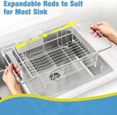 Dish Drying Rack in Sink, Small Dish Drainers for Inside Sink, Over The Sink Dish Racks, Stainless Steel Drying Rack with Utensil Holder, White by CozyNest Decor
