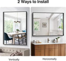 Black Bathroom Mirror, 36x48 Inch Rectangular Deep Frame Mirror, Large Wall Mounted Bathroom Vanity Mirror Over Sink for Bedroom,Restroom, Living Room, Hangs Vertically or Horizontally by CozyNest Decor