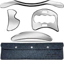 4 in 1 Muscle Scraper Stainless Steel Gua Sha Massage Tool Set with Bag,IASTM Scraping Tools for Muscle Treatment by CozyNest Decor