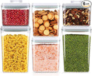 Pop Airtight Food Storage Containers Set with Lids, 6 Pcs Stackable One Button Opening Food Containers Kitchen Pantry Organization and Storage, BPA Free Stackable Cereal Container (0.5, 1.2, 1.8qt)*2 by TinyTreasures Baby Boutique
