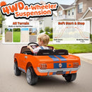 24V 2 Seater Ride on Toys, Licensed Shelby Cobra Kids Power Car Wheeler Ride On Toy w/ 2WD/4WD Switchable, Remote Control, 19" Spacious Seat, 4 Spring Suspension, Music, Bluetooth by TinyTreasures Baby Boutique