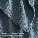 Chunky Chenille Knit Throw Blanket for Couch, Soft Luxurious Moss Stitch Blankets for Bed, Cozy Decorative Farmhouse Knitted Throws for Sofa, Stormy Blue, 50" x 60" by CozyNest Decor
