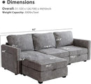 mestyl Modular Sectional Sofa Convertible L Shaped Sofa Couch Set with Storage for Living Room, Modern 3 Seater Modular Sectional Couch with Movable Ottoman (Grey) by CozyNest Decor