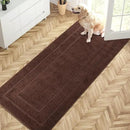 PURRUGS Dirt Trapping Door Mat 32" x 70", Non-Slip/Skid Machine Washable Entryway Rug, Dog Doormat, Super Absorbent Welcome Mat for Muddy Wet Shoes and Paws, Brown by CozyNest Decor