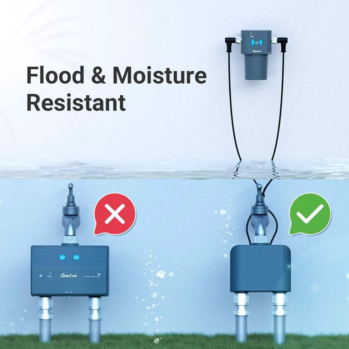 LinkTap T1 Smart Water Timer (Requires Gateway), 2-Outlet Sprinkler Timer, Ideal for Drip Irrigation, Weather Adaptive, Advanced Flow Monitoring, Better Range Than WiFi, IP66, Alexa, photo 3 of 6