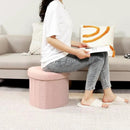 B FSOBEIIALEO Storage Ottoman Cube, Heart Shaped Ottomans with Storage Foot Stool Footrest for Lving Room, Boucle Ottoman Seat for Dorm Room,Faux Teddy Fur, Pink 15"x15"x15" by CozyNest Decor