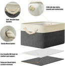 SIMPLE HOUSEWARE Large Fabric Storage Bin, 15.7" x 12" with Braided Handles, 3 Pack, Dark Gray by CozyNest Decor