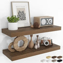 RICHFOCUS 31.5Inch Floating Shelves for Wall 2 Pack Shelves for Bedroom|Kitchen|Bathroom Wall Mounted Rustic Wood Floating Shelf with Invisible Brackets for Books|Storage|Decor, Walnut by CozyNest Decor