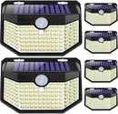 HMCITY 120 LED Outdoor Solar Lights with Motion Sensor and 3 Lighting Modes, IP65 Waterproof Wide Solar Wall Lights Ideal for Garden Patio Yard (Front Button 6Packs, Daylight White) by GreenHaven Gardens