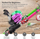 Kids Fishing Pole, Kids Portable Telescopic Fishing Rod Set, Tackle Box and Fishing Net Combo Kit, Kids Fishing Gear for Boys and Girls Age 5-10 and Youth by TinyTreasures Baby Boutique