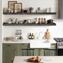 36"x6.8"x1.2" Solid Wood Floating Shelves 2-Pack - Rustic Black Finish with Hidden Brackets, Perfect for Storage and Décor in Living Room, Kitchen, Bedroom by CozyNest Decor