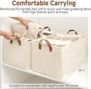 StorageWorks Storage Bins, Shelves Baskets for Organizing, 45L Extra Large Fabric Closet Organizers with Handles, Metal Frame, Beige（Texture）, 2-Pack by TinyTreasures Baby Boutique