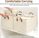 StorageWorks Storage Bins, Shelves Baskets for Organizing, 45L Extra Large Fabric Closet Organizers with Handles, Metal Frame, Beige（Texture）, 2-Pack by CozyNest Decor