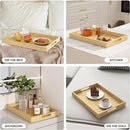 Axeman Wooden Serving Tray with Wood Handles|Ottoman Tray for Breakfast, Bed, Couch|17x12in Ash Wood Coffee Table Trays|Food Drinks Decorative Storage Boards for Ottoman Kitchen, Natural by CozyNest Decor