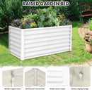 Galvanized Raised Garden Bed Outdoor, 2 Pcs 6x3x2FT Outdoor Large Planter Raised Beds Open Base with Safety Edge and Glove for Vegetables Flowers Ground Planter, White by CozyNest Decor