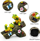 Garden Turtle Figurines Outdoor Decorations, Solar Statue Sweet Frog Face Turtles Decor with 4 LED Lights, Unique Garden Art Resin Statue Gifts for Patio Lawn Porch Yard by CozyNest Decor