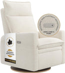Arya Modern Nursery Chair Glider Recliner with 180° Swivel - Cozy Motorized Reclining Nursing Chair with USB Ports, Gentle Motion, Ergonomic Design, Canadian-Made (Pearl/Puppy Fabric) by TinyTreasures Baby Boutique