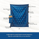Nomadix Festival Blanket - Perfect for Picnics, Camping, & Lawn Seating - Plush Top & Water Resistant Base - Made with Post Consumer Recycled Materials - Barton Blue - 60x70 by TinyTreasures Baby Boutique
