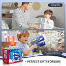 Jasny 2 Pack Bubble Guns for Kids, Rechargeable LED Light Up Dinosaur Bubbles Machine Blower with 2 Bottles Refill Solution for Toddlers 4-8, Birthday Gift by TinyTreasures Baby Boutique