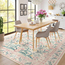 Wonnitar Floral Large Rugs for Living Room, Soft Light Pink Rug Washable 9x12 Carpet Non Slip, Boho Foldable Non-Shedding Kids Carpet for Bedroom Girls Nursery Dorm Playroom by TinyTreasures Baby Boutique