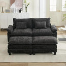 URRED Modular Sectional Sofa Comfy Cloud Couch, Modern Chenille Sofa Sleeper Deep Seat Couches with Ottoman/Pillows for Living Room (Black, 82.6''- 2 Ottomans) by CozyNest Decor