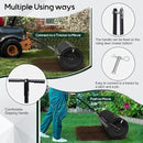 Compost and Peat Moss Spreader with Updated 2 in 1 ATV & T Shaped Handle, 16”WX48”L, Lawn and Garden Peat Moss Roller w/Laser Cutting Wire Mesh Baskets for Spreading Manure, Topsoil by GreenHaven Gardens