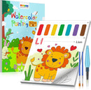 TECJOE Paint with Water Coloring Books for Toddlers, A to Z 26 Pages Animal Watercolor Paint Set with 3 Brushes, Mess Free Painting Activity for Kids Ages 4 5 6 7 8, Christmas Gifts Arts & Crafts Toy by TinyTreasures Baby Boutique