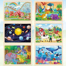 6 Packs Wooden Puzzles for Kids Ages 4-6, 60 Piece Wood Dinosaur Animals Jigsaw Puzzles for Toddlers Ages 3-5, Preschool Educational Learning Toys Gifts for 2 3 4 5 6 7 8 Boys Girls by TinyTreasures Baby Boutique