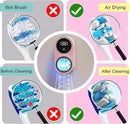 Toothbrush Holder and Cleaner for Bathroom Light Cleaning Fan Drying Round in Circle Automatic Rotating Cover Wall Mounted Smart Home Gadgets (03 Pink) by CozyNest Decor
