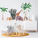 Safari Animal Wall Decals for Kids by Lipastick-Peel and Stick Jungle Stickers Giraffe, Elephant, Hippo, Palm Tree, Parrot for Toddlers Room, Nursery, Playroom, Classroom, Daycare Decor Art- L Size by TinyTreasures Baby Boutique