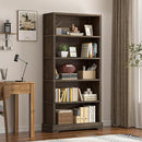 TVU 5-Shelf Wood Bookcase, 65 Inch Tall Bookshelf with Storage, Floor Standing Display Book Shelf, for Living Room Bedroom Study Office, Rustic Brown by CozyNest Decor