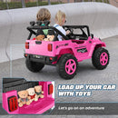 Hikole 24V 2 Seater Ride on Cars for Kids - Remote Control, 20" Spacious Seat, 4WD/2WD Switchable Electric Car with LED Lights, Bluetooth, 3 Speeds, Ride on Toys for Kids 3-8, Hot Pink by TinyTreasures Baby Boutique