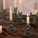 12PCS Green Candlestick Holders Set- 4" H Taper Candle Holders, Glass Candle Holders Bulk for Wedding, Party, Home Table Centerpieces, Festival Gifts & Windowsill Decor by CozyNest Decor