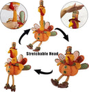 winemana Thanksgiving Decoration 31.5" x 18.5" Plush Turkey with Stretchable Head, Handmade Stuffed Sitting Turkeys Fall Decorations for Indoor Home Tabletop Party Autumn Decor (Cock) by CozyNest Decor