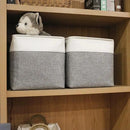 Collapsible Fabric Storage Cubes 11x11 Cube Storage Bins, 4 Pack Closet Baskets Box with Handles for Organizing, Shelf, Toys, Clothes, Home, Office, Nursery (Grey&White) by CozyNest Decor