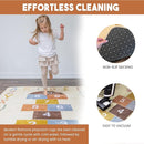 Washable Hopscotch Rug for Kids | Educational ABC & Numbers Carpet for Toddler Playroom or Classroom | 4.6' x 6.5' Non-Slip Play Mat | Neutral Decor by TinyTreasures Baby Boutique