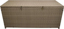Oakland Living Tan Indoor and Outdoor Balcony Patio Deck Porch Pool 113 Gallon Wicker Storage Box Trunk Bin with Metal Frame by GreenHaven Gardens