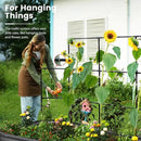 KING BIRD Raised Garden Bed with Wall Trellis Galvanized Planter Garden Box Outdoor for Gardening, Climbing Vegetables, Flowers 7.87x3.94x0.98 Ft, Dark Grey by GreenHaven Gardens