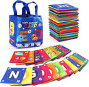 Early Childhood Enlightenment 26 Pieces Toddler Soft Alphabet ABC Letter Number Flash Cards Baby Cloth Bath Book Infant Crinkle First Toys Sensory Learning Flashcards (Letter) by TinyTreasures Baby Boutique