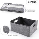 Welaxy Storage Baskets Collapsible Felt Storage bin Foldable Shelf Drawers Organizers for Kids Pet Toys magazine Books Clothes Closet Cabinet decluttering (Charcoal x 3) by TinyTreasures Baby Boutique