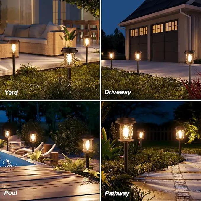 XMCOSY+ Solar Lights Outdoor, 6 Pack Pathway Lights Solar Powered, 20 LM LED Glass Outside Light, Waterproof Lighting for Garden Yard Landscape Driveway Walkway (Warm White), photo 8 of 9