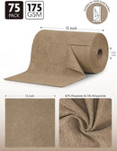 Fantasticlean Microfiber Cleaning Cloth Roll -75 Pack, Tear Away Microfiber Towels, 12" x 12", Reusable, Washable, Scratch Free, Ultra Absorbent Dish Rags for Car, Home, Garage or Shop (TAN) by CozyNest Decor