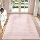 Wonnitar Washable Striped Living Room Area Rug 5x7, Non-Slip Berber Stripe Pink Area Rugs for Bedroom Girls, Low Pile Soft Large Throw Carpet for Kids Nursery Room (Pink,5' x 7') by CozyNest Decor